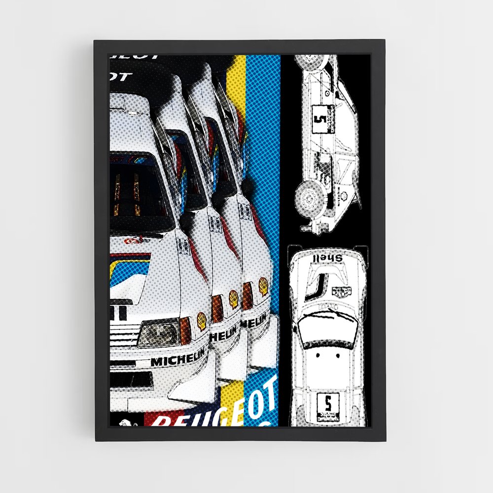Poster Course Futuriste – affiche Peugeot (vue 2)